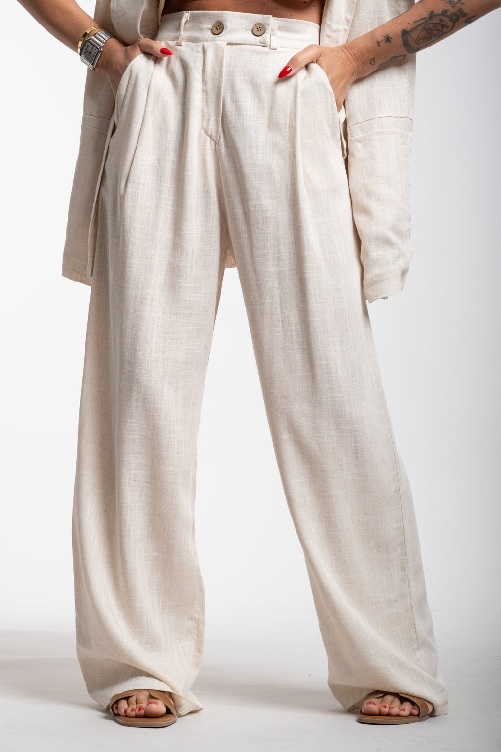 Tailleur Elodie mezza manica beige