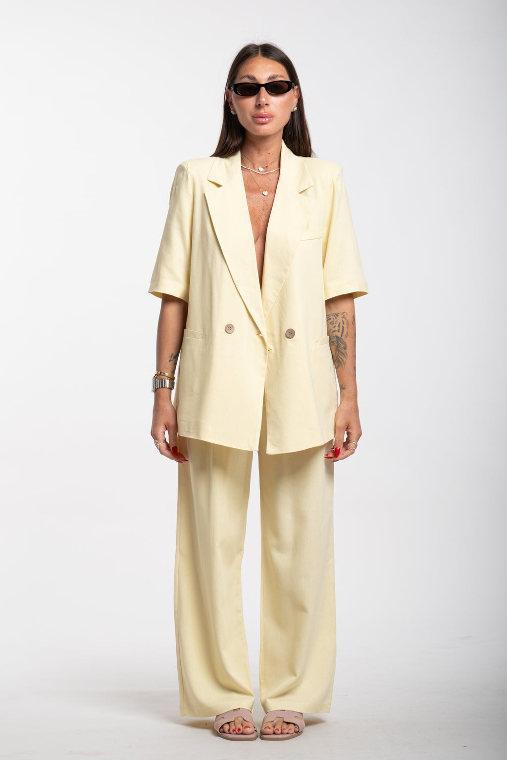 Tailleur Elodie mezza manica giallo