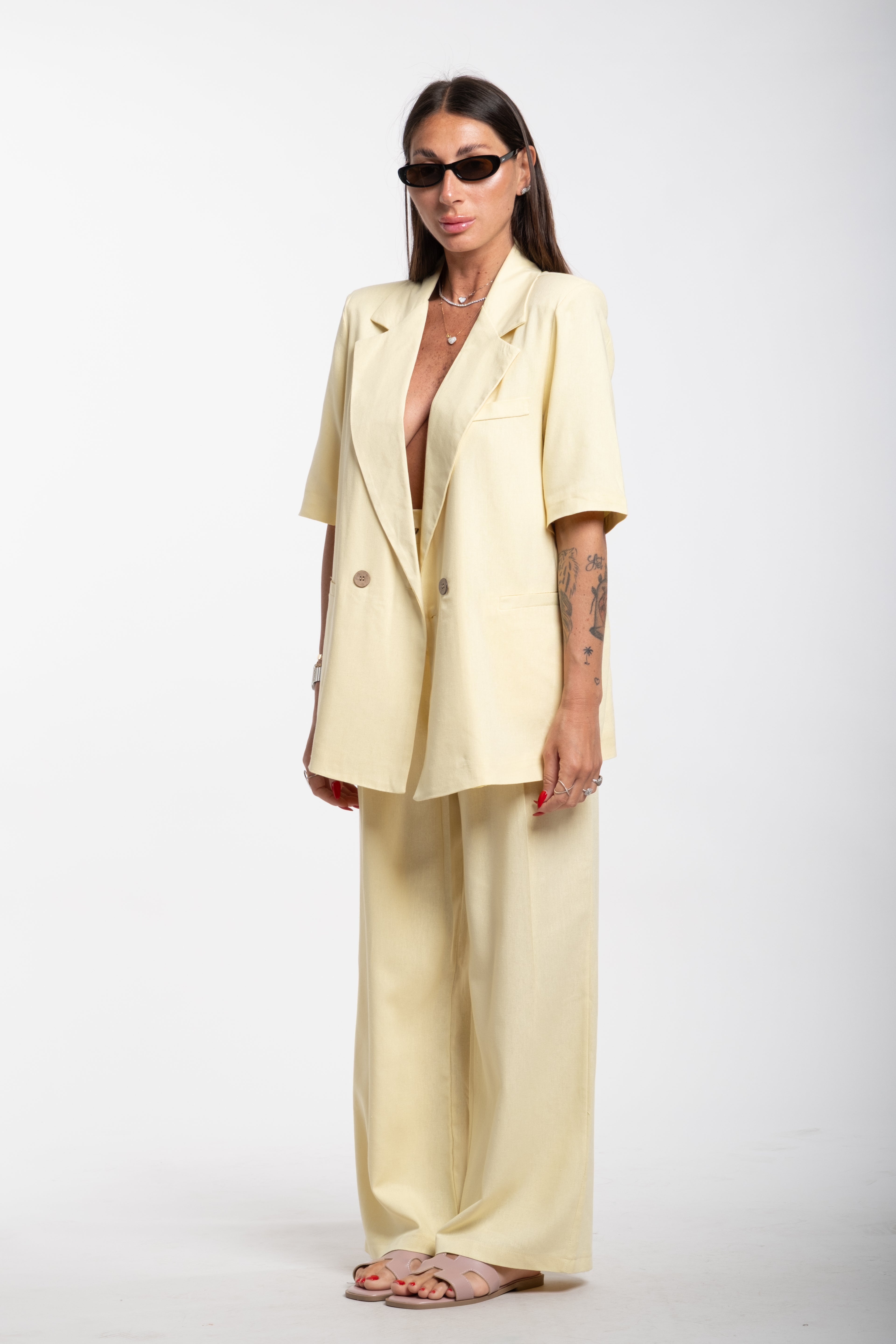 Tailleur Elodie mezza manica giallo