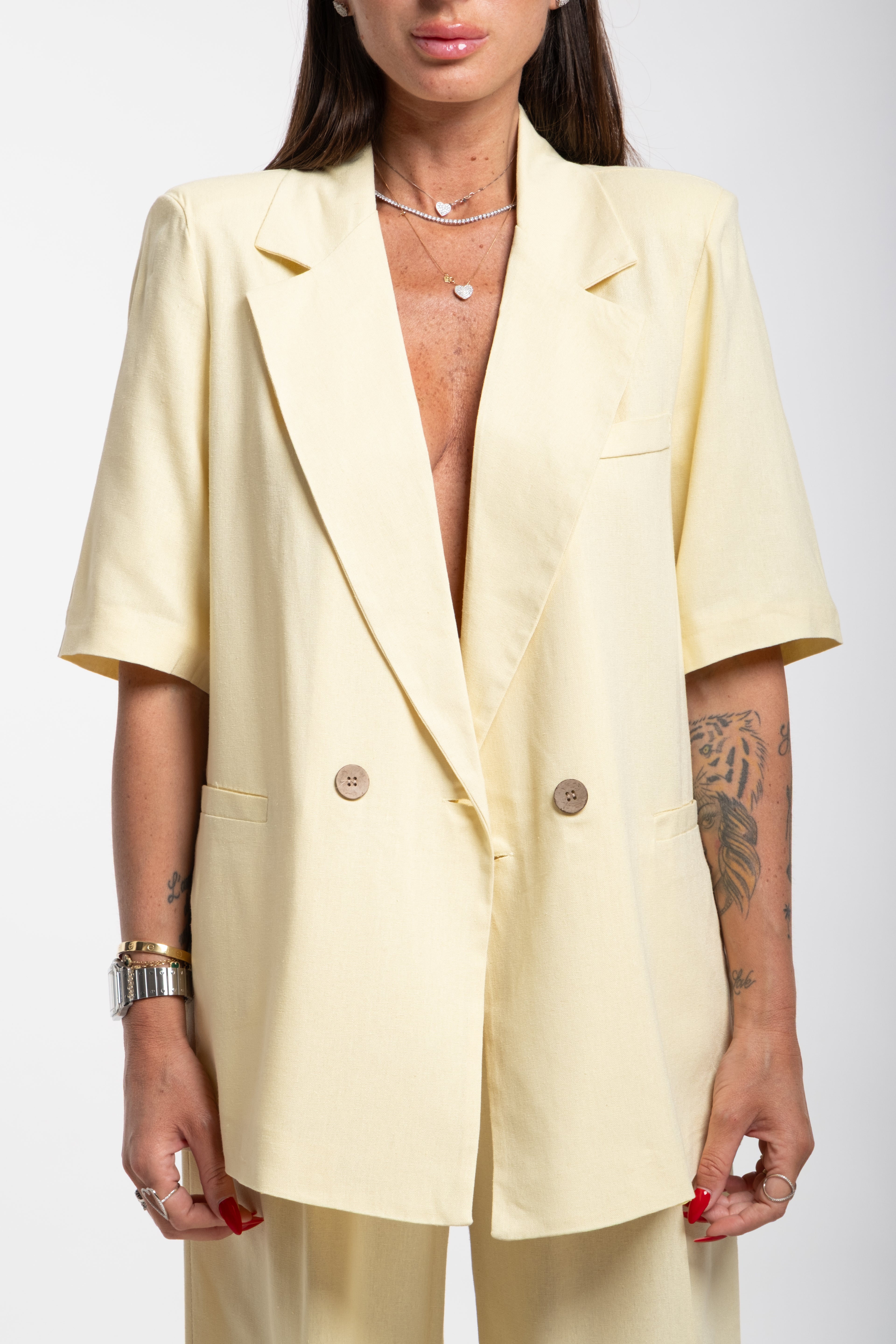Tailleur Elodie mezza manica giallo