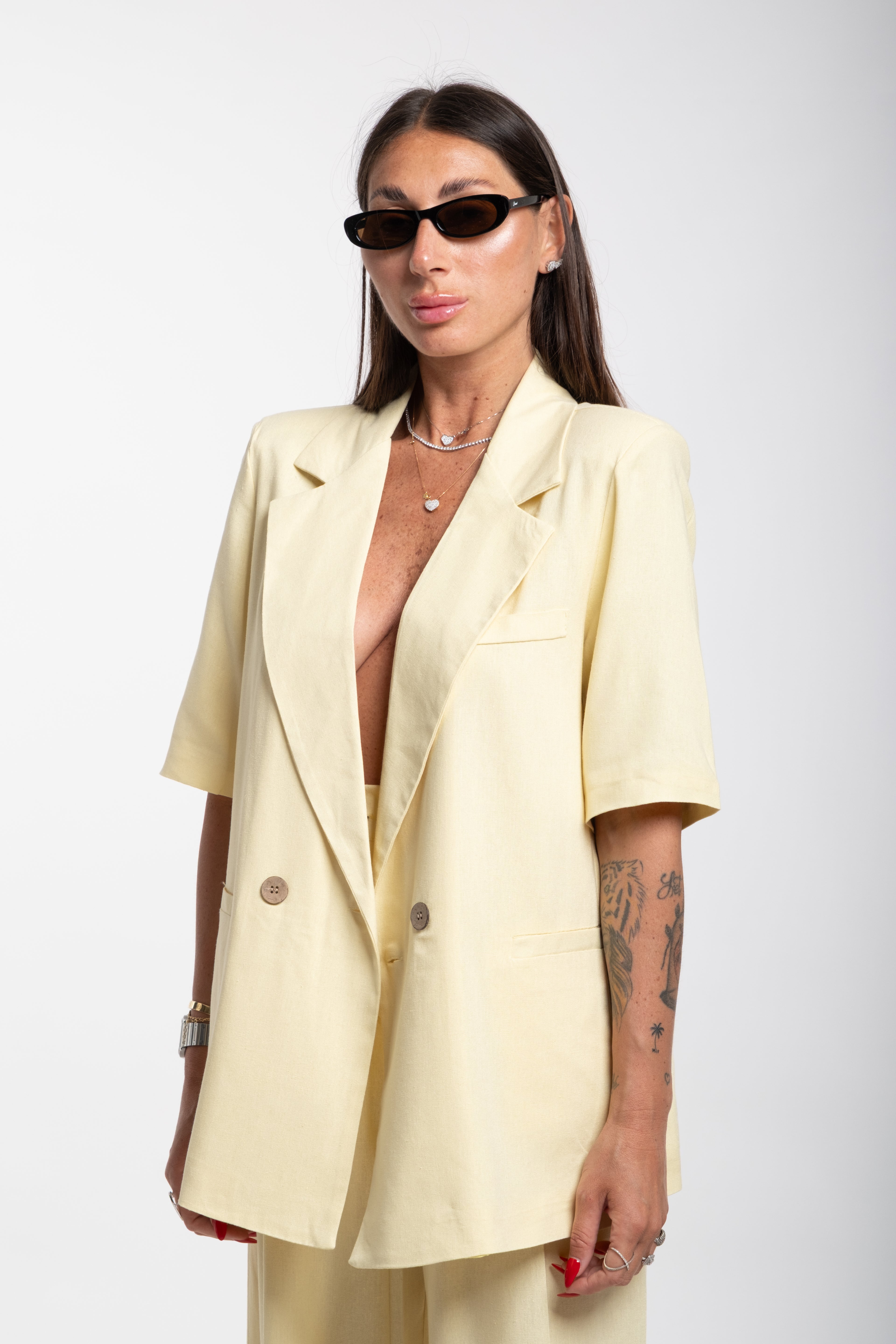 Tailleur Elodie mezza manica giallo