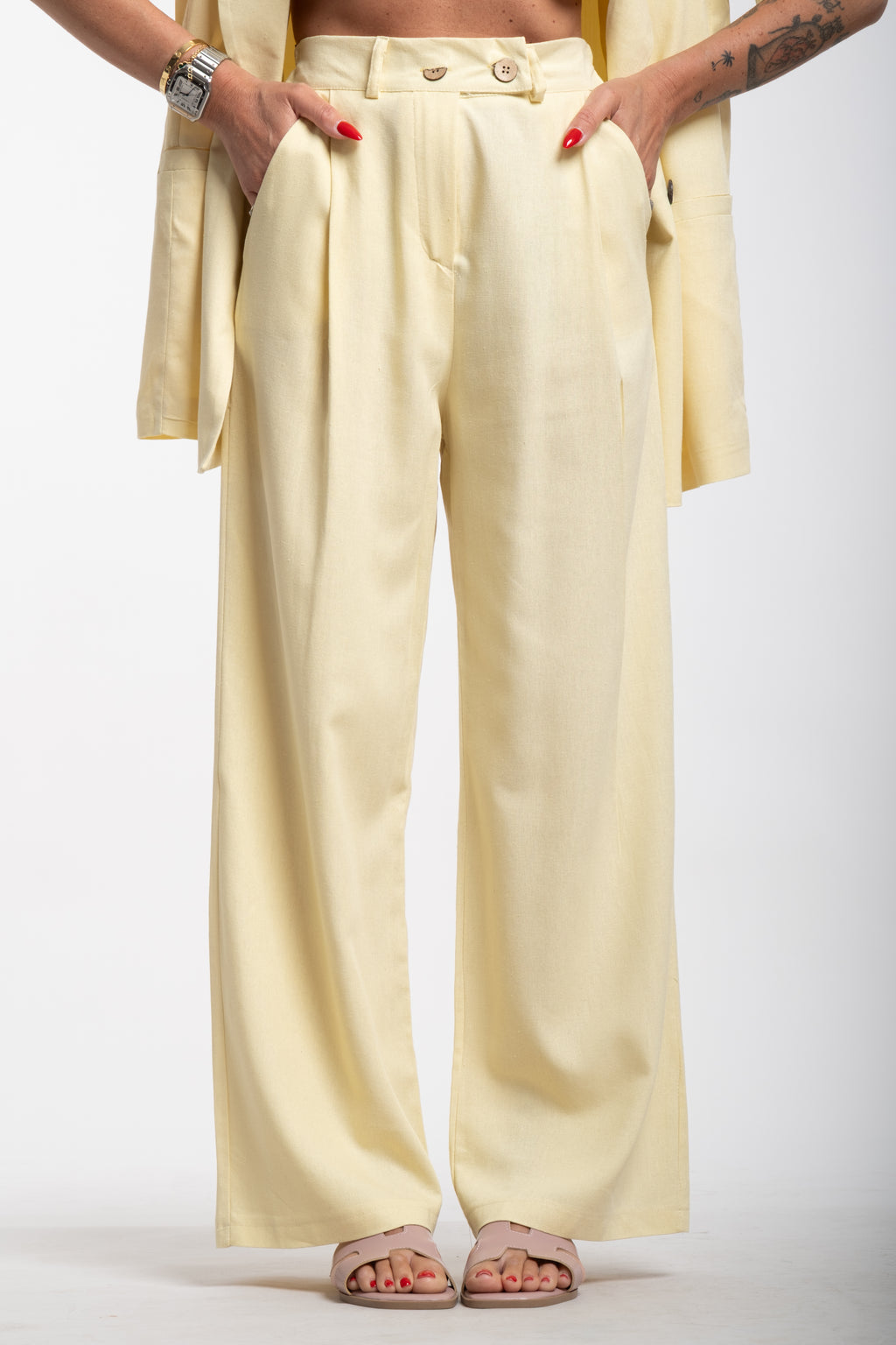 Tailleur Elodie mezza manica giallo
