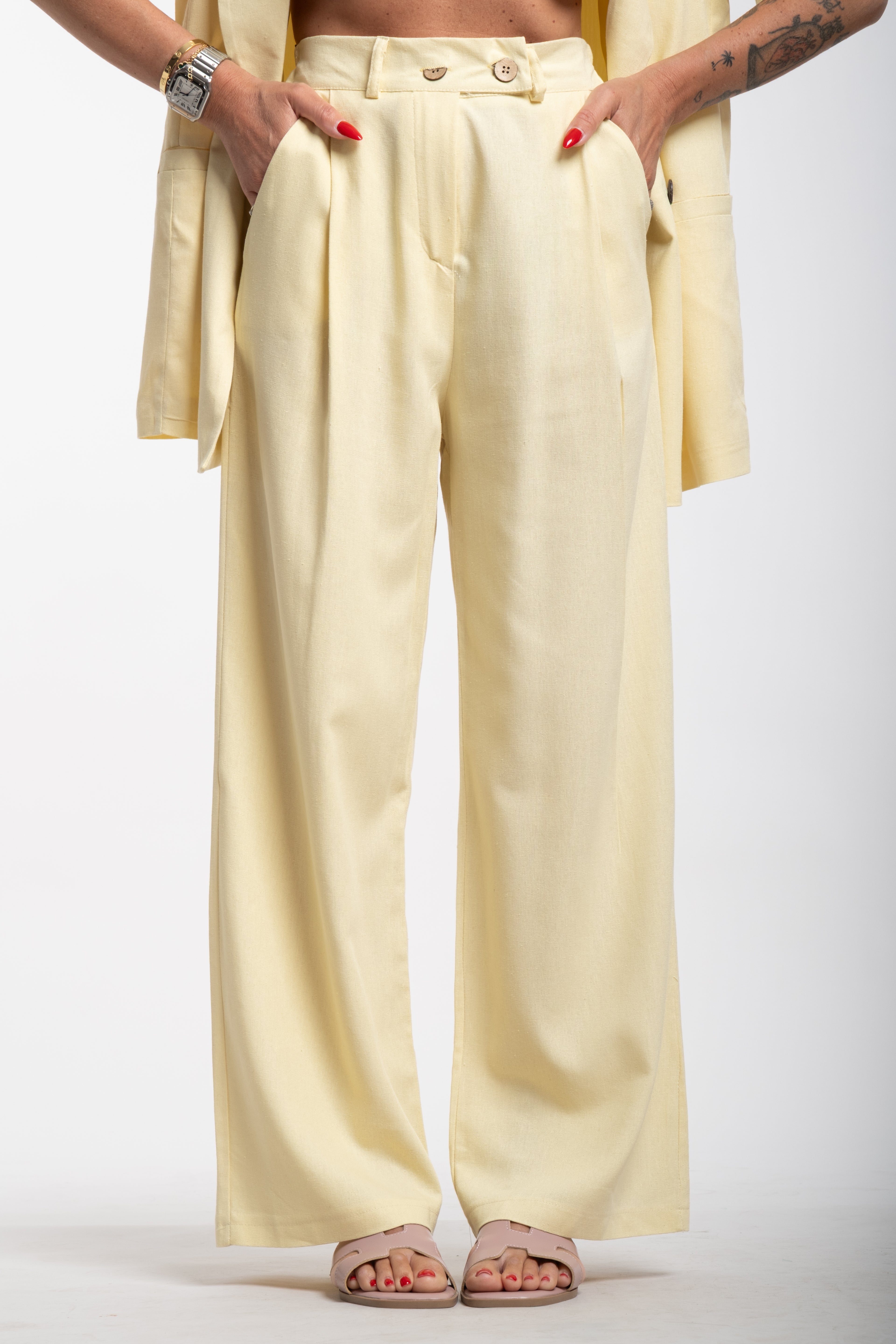 Tailleur Elodie mezza manica giallo
