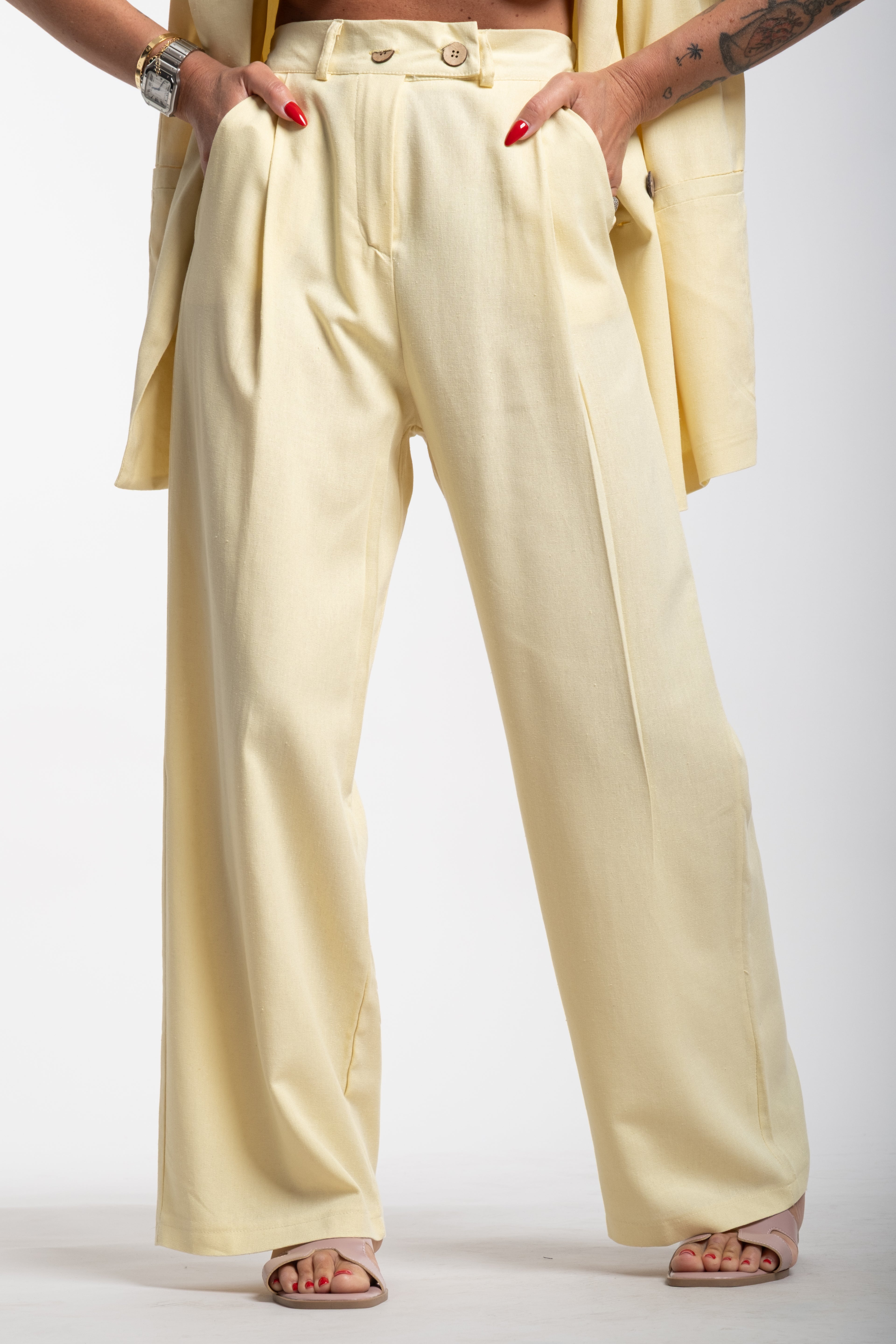 Tailleur Elodie mezza manica giallo