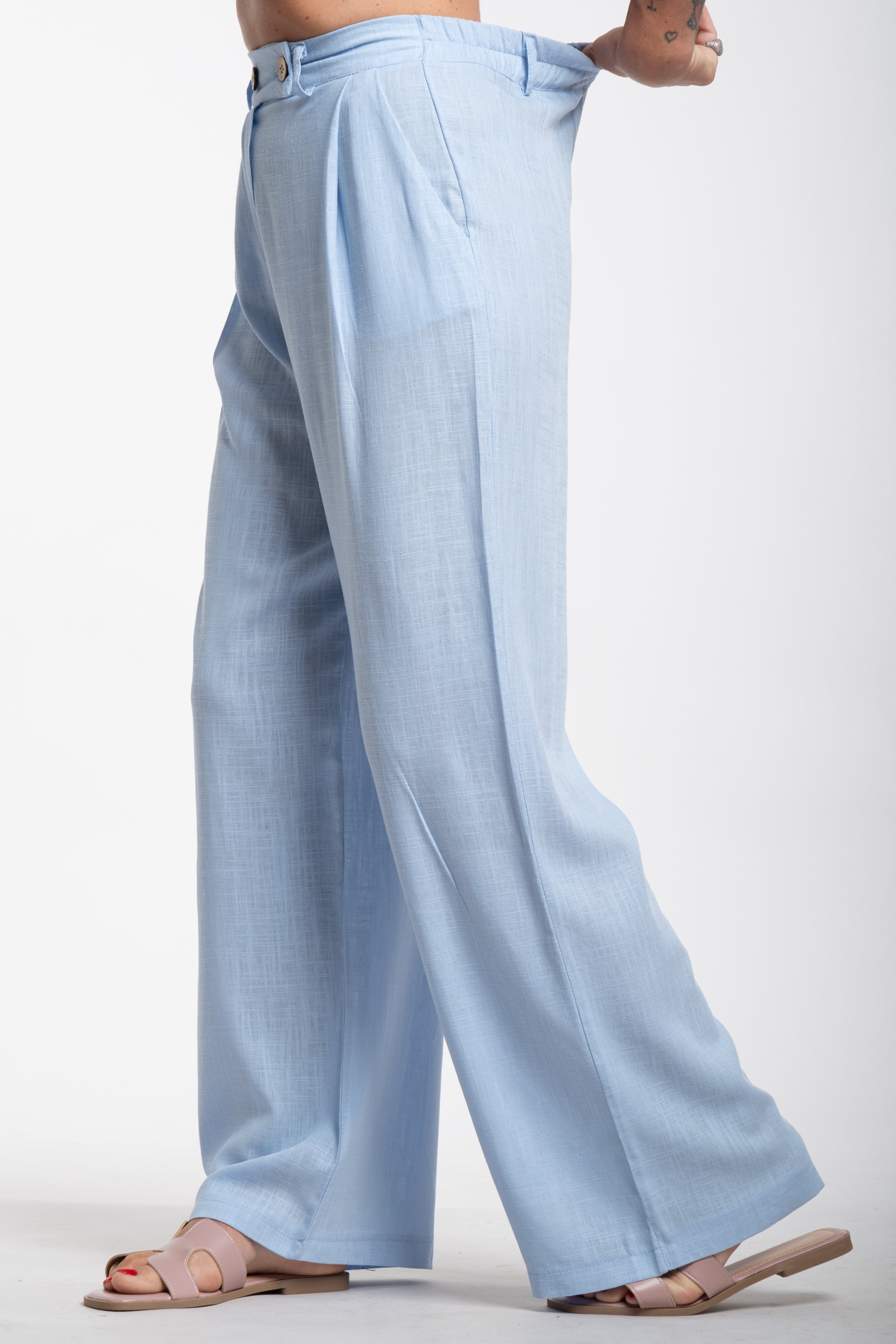 Tailleur Elodie mezza manica celeste