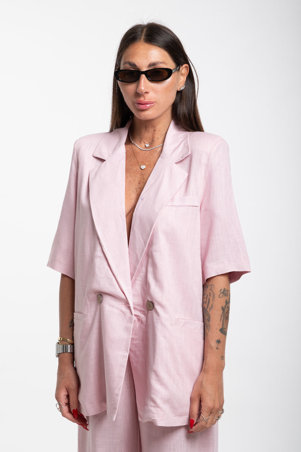 Tailleur Elodie mezza manica rosa