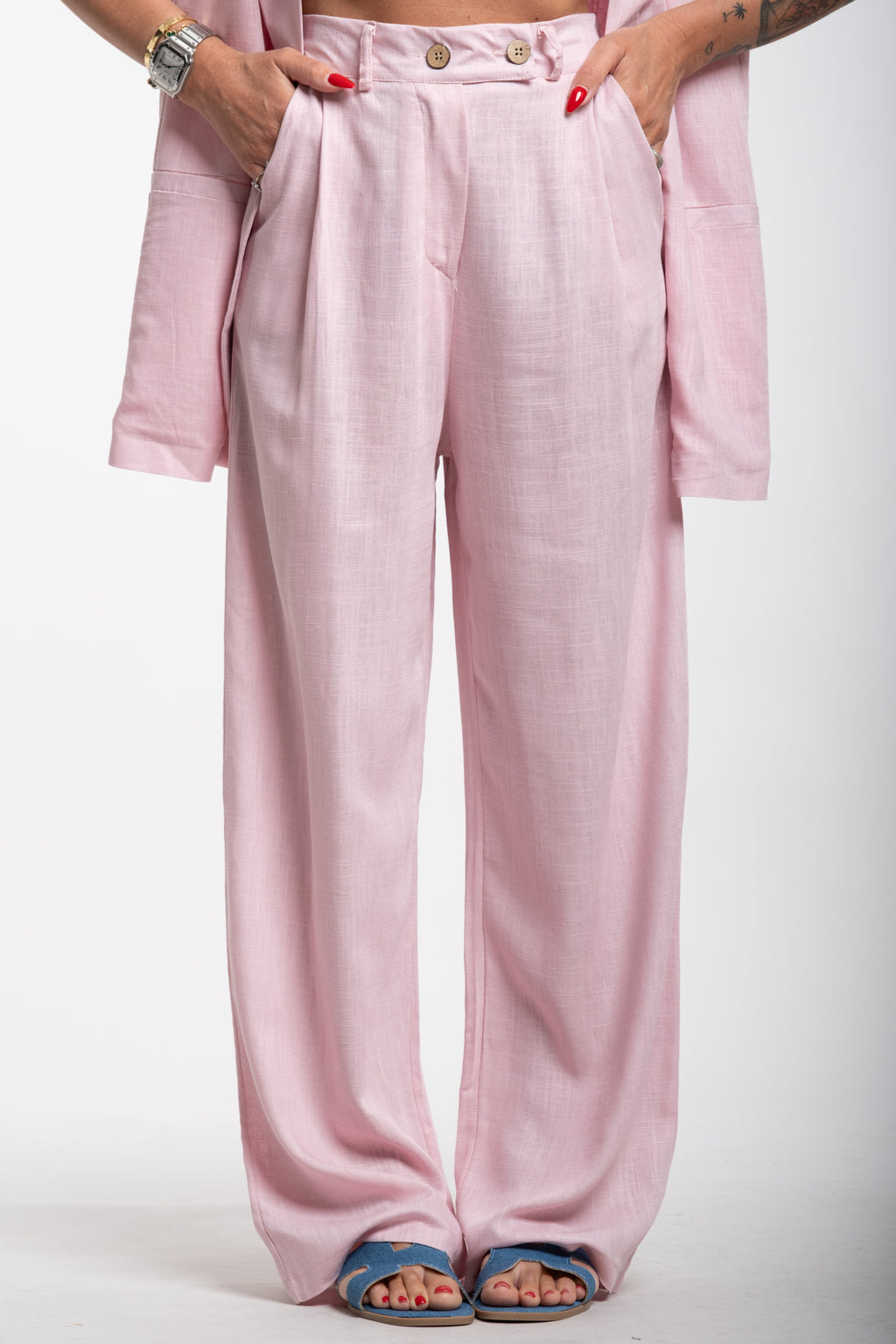 Tailleur Elodie mezza manica rosa