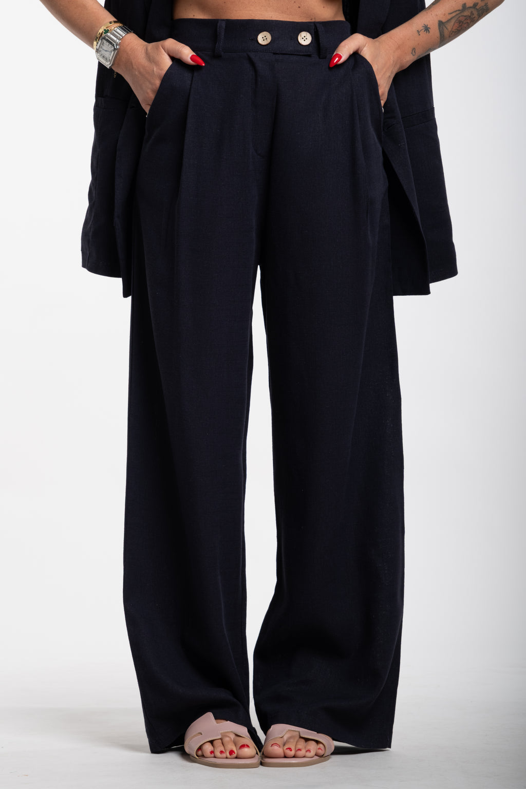 Tailleur Elodie mezza manica blu