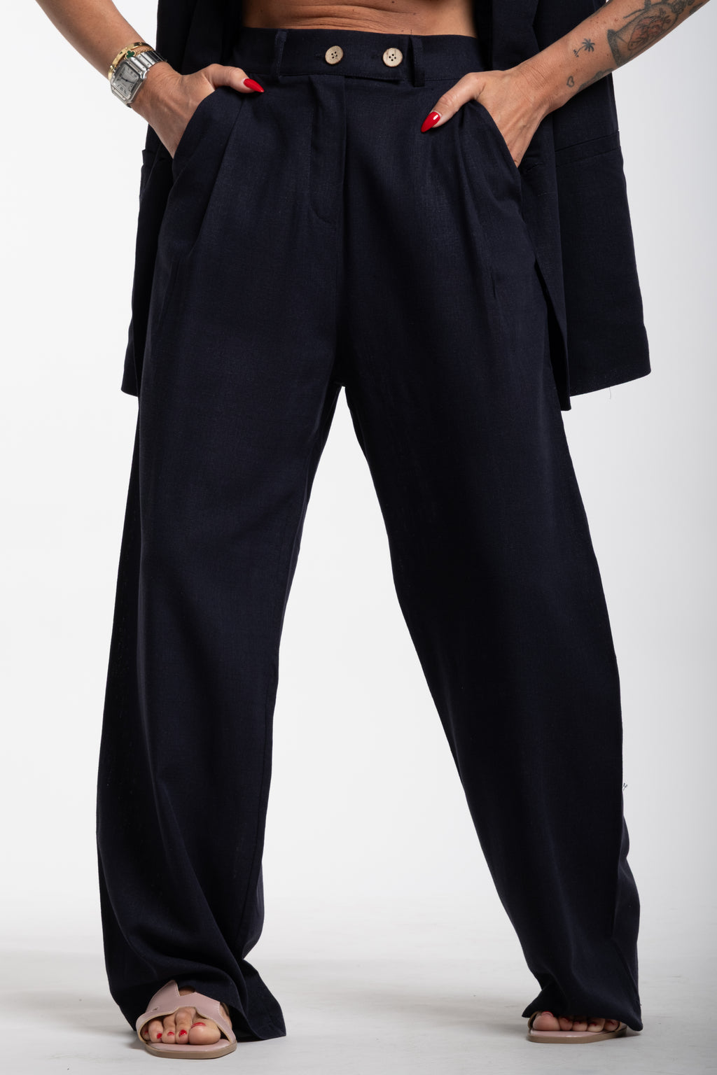 Tailleur Elodie mezza manica blu