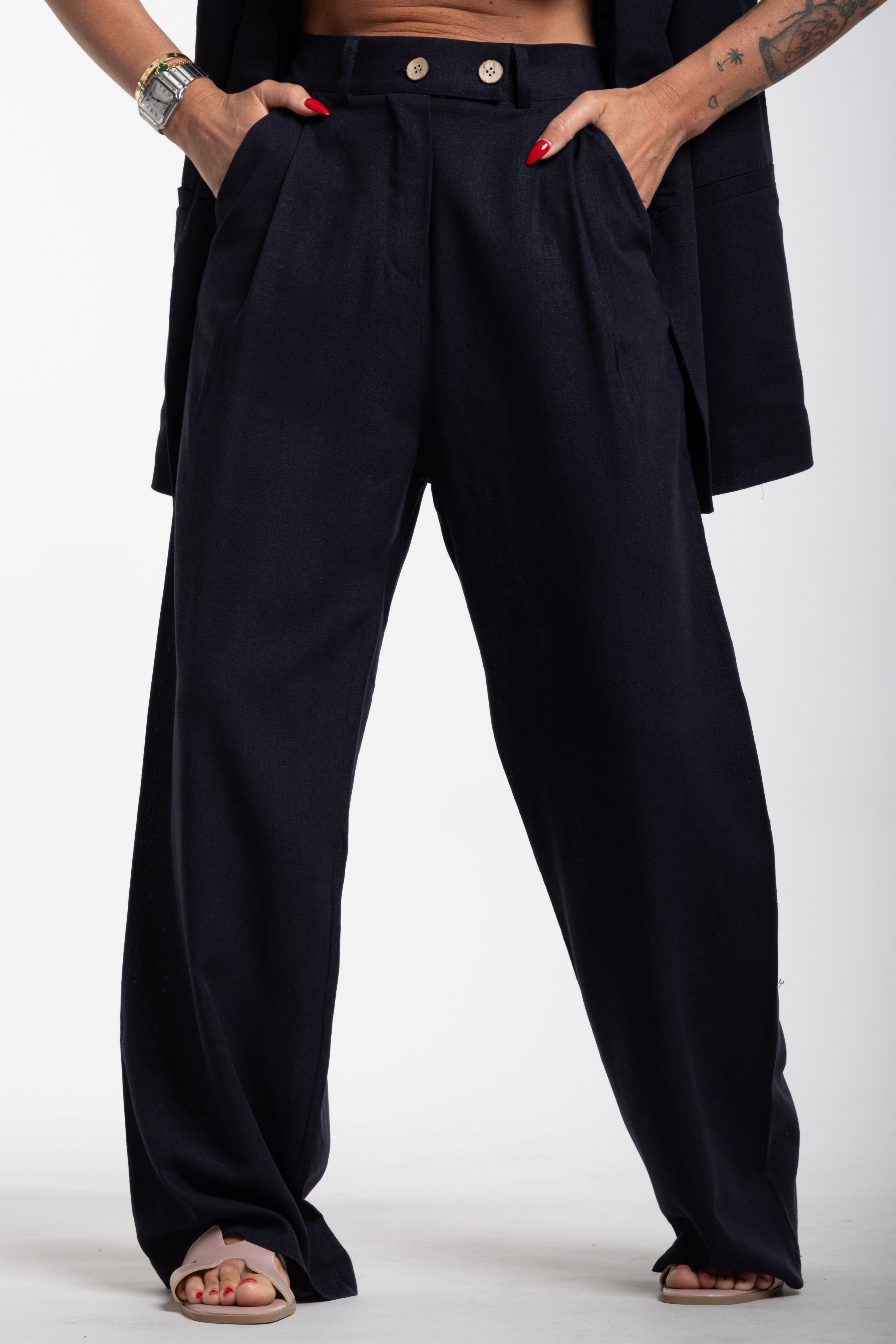 Tailleur Elodie mezza manica blu