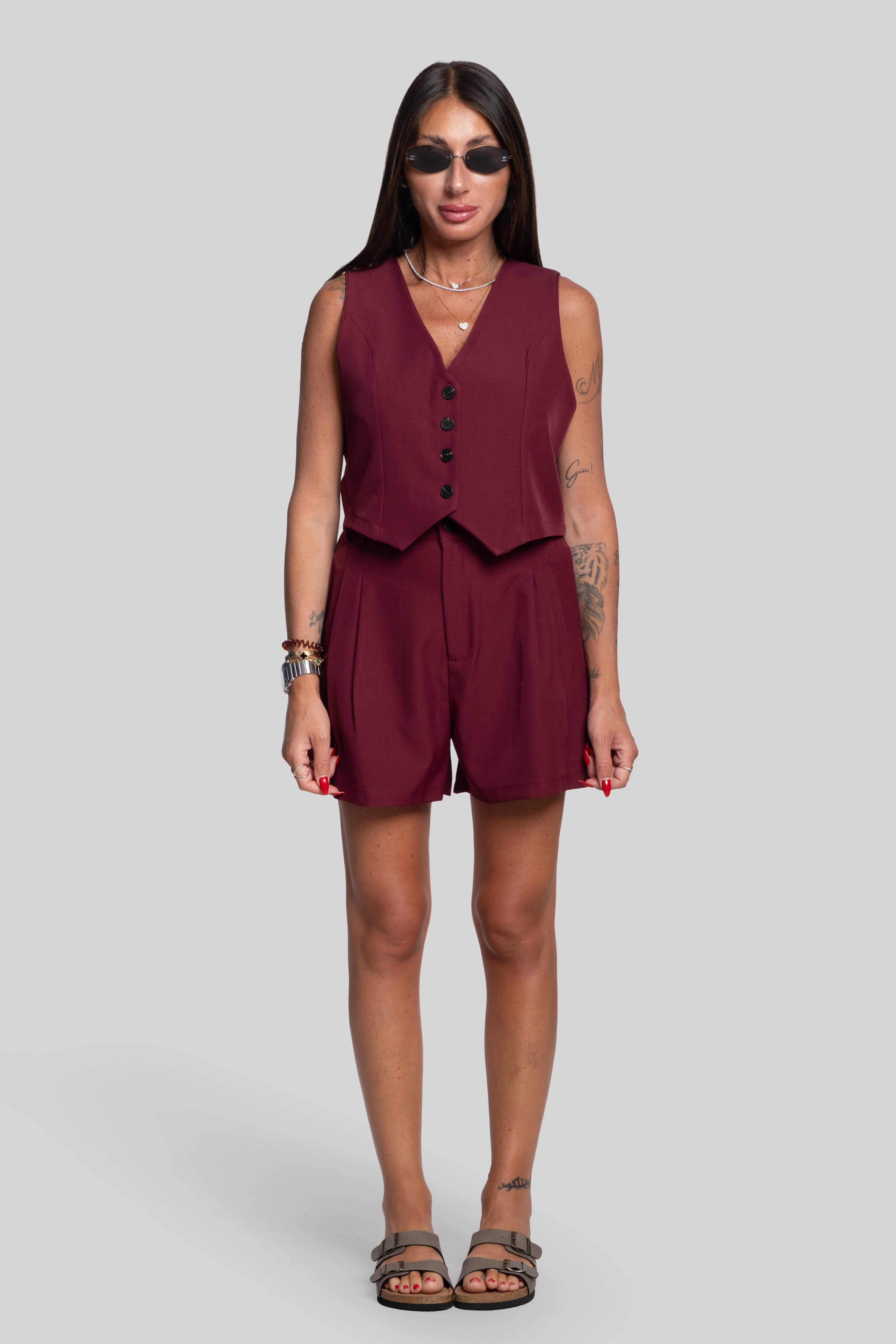 Tailleur Bruna bordeaux