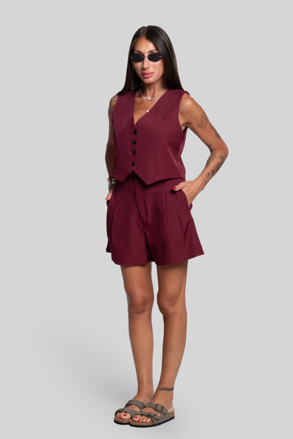Tailleur Bruna bordeaux