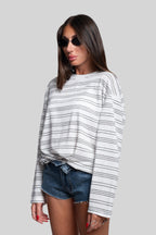 Maglia garzata righe nere