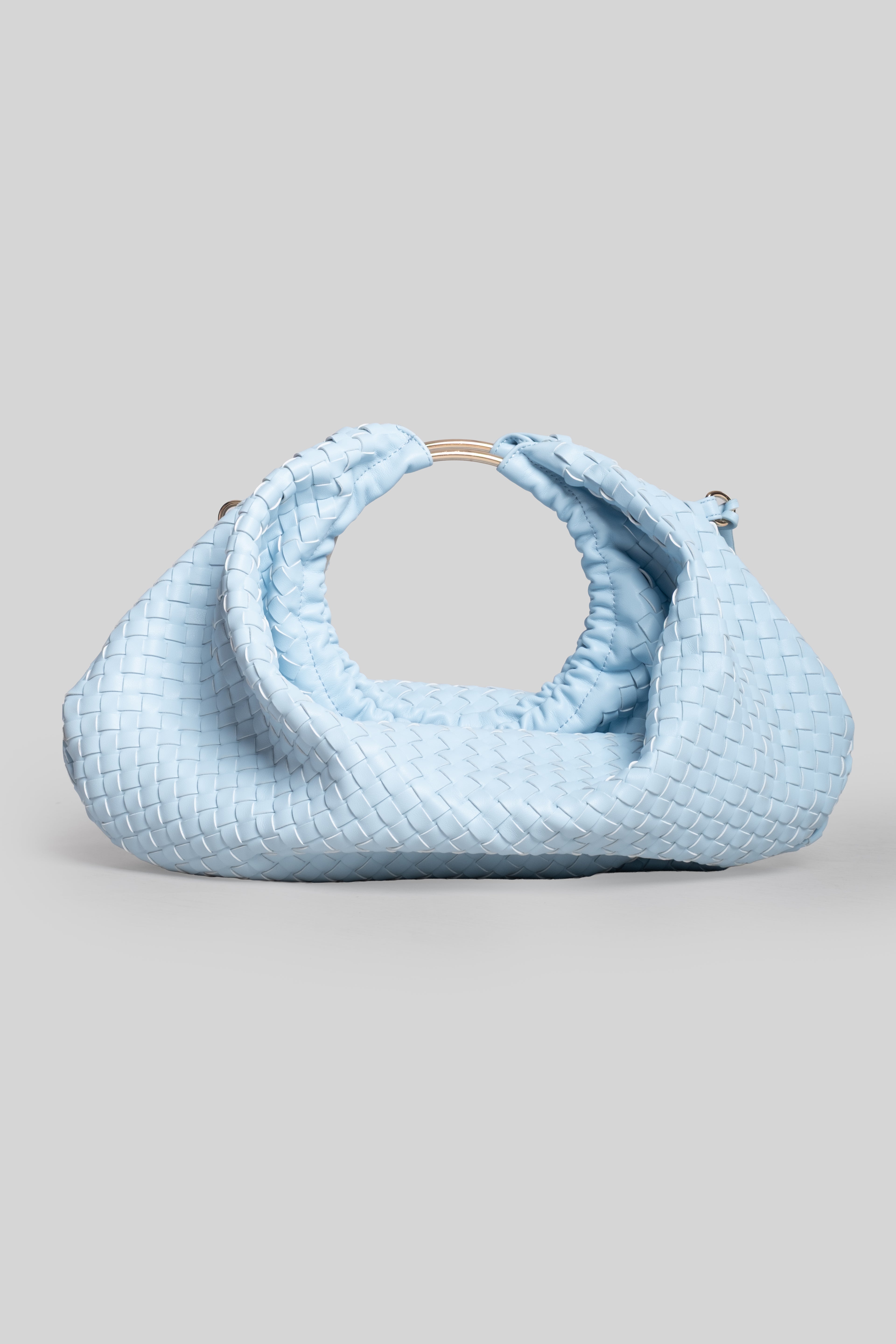 Borsa cluch bottega celeste