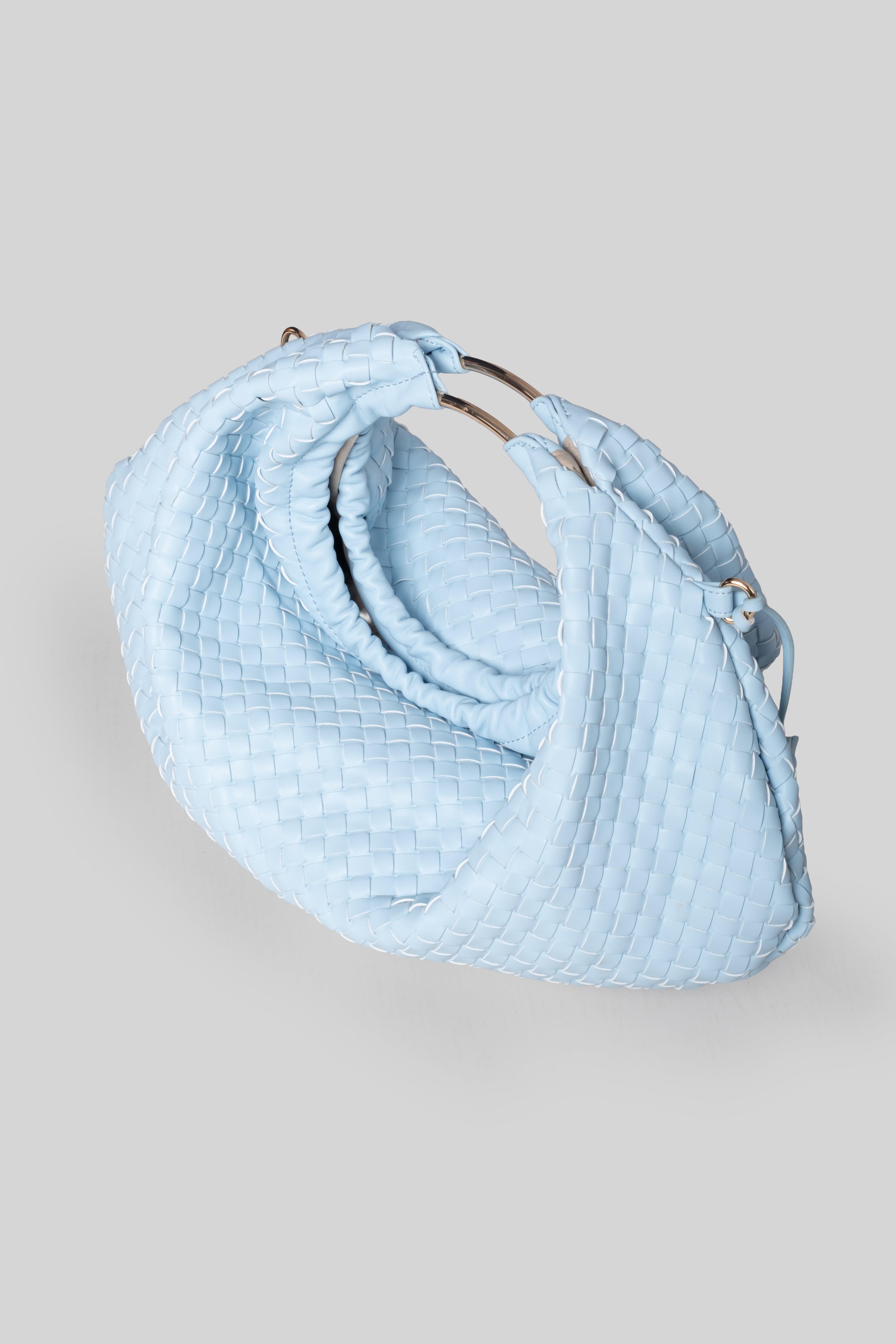 Borsa cluch bottega celeste