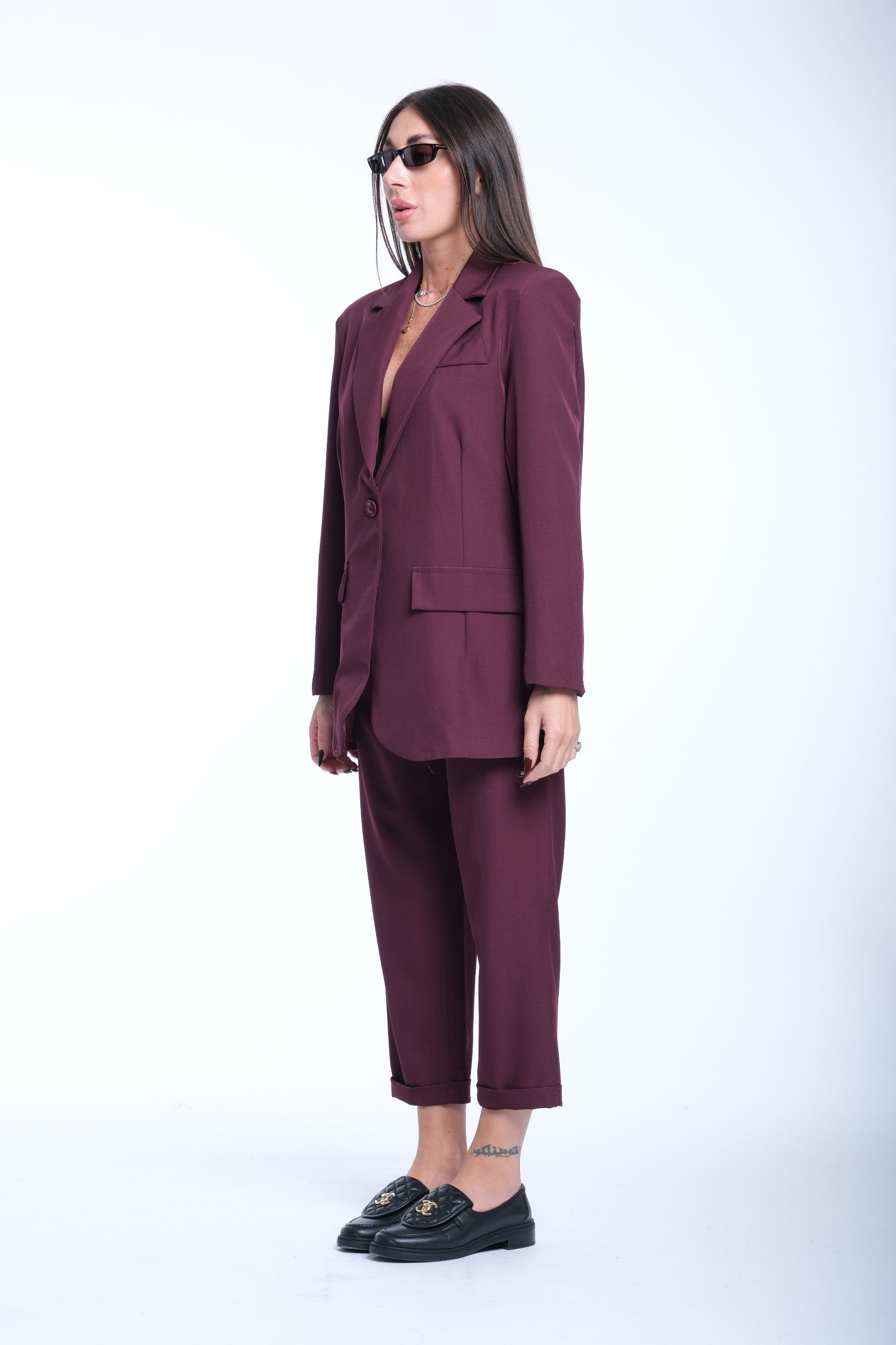 Tailleur Andrea bordeaux