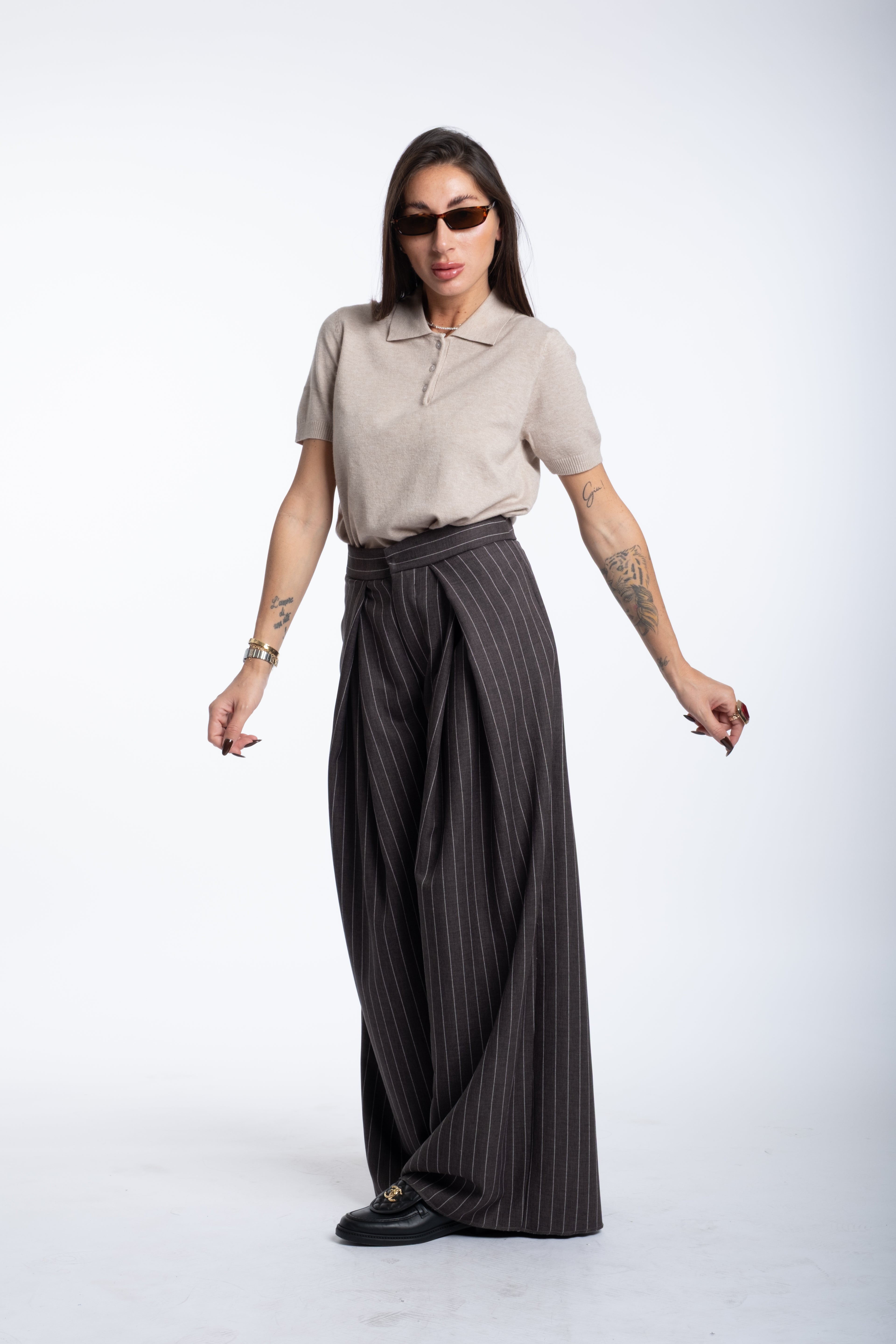 Pantalone Office gessato grigio
